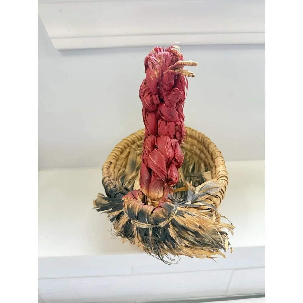 Vintage Rare Egg Holder Italian Hand Woven Collection Basket Made In Italy